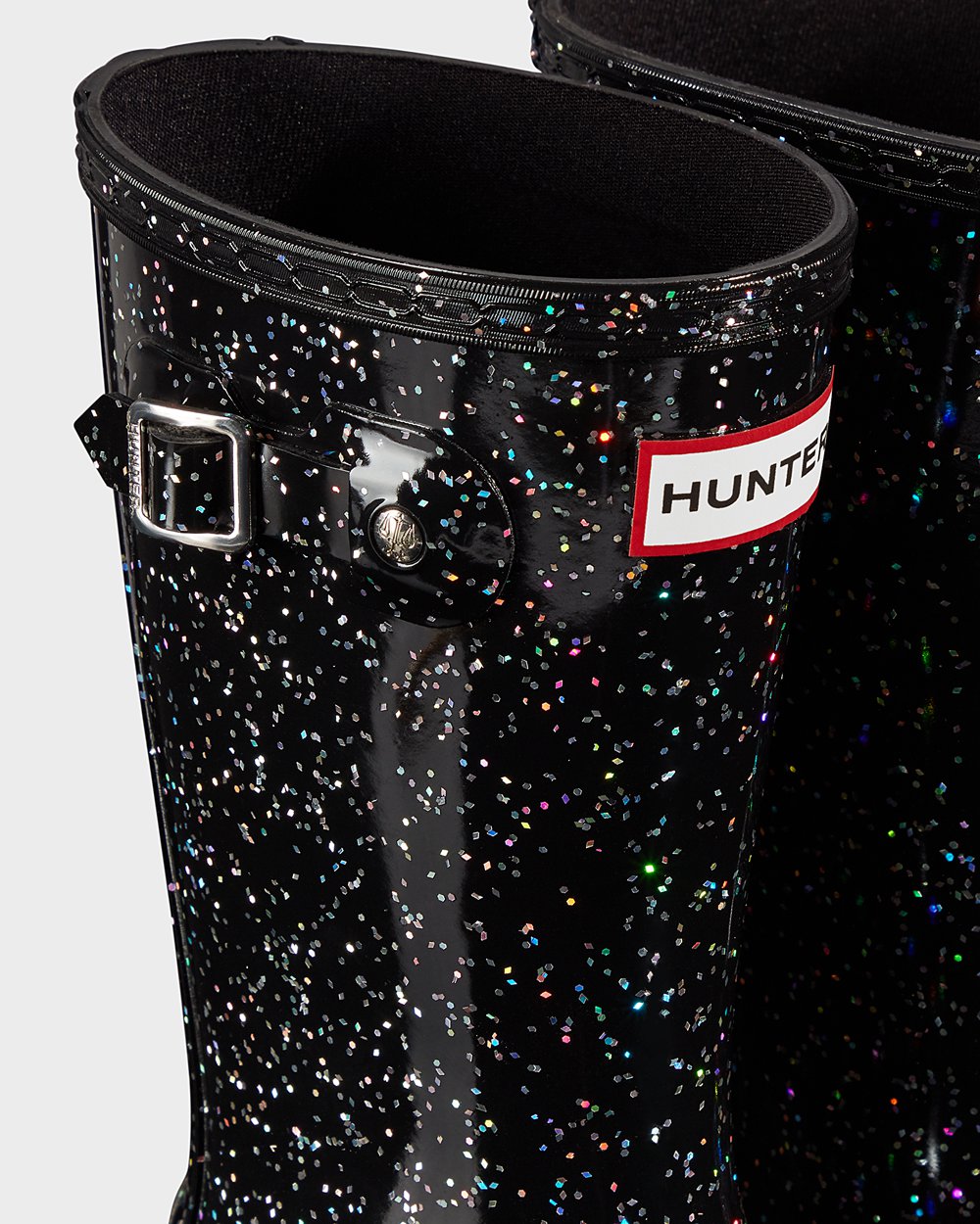 Hunter Original Big Giant Glitter Rain Boots - For Sale Cheap Kids Black - PQDRMO298